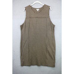 J. Jill Ponte Sleeveless Jumper Midi Dress-XL-Gingham Plaid-Business-Preppy